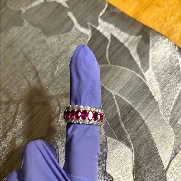 Jeulia Oval & Round Cut Sterling Silver Eternity Ring - Picture 4 of 4